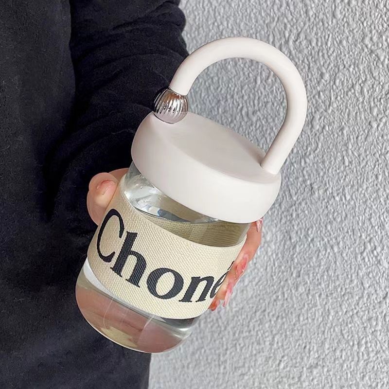 速发迷你玻璃杯明胖水杯高颜值带盖透便高硅硼喝水杯子直供胖携杯