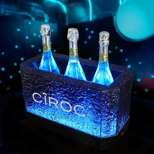 发光冰桶洋酒底座香槟桶LED酒吧KTV新款亚克力冰封双层酒座酒托