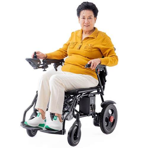 免充气实心胎电动轮椅车老粘人智能残疾人折叠全自动轻便代步车