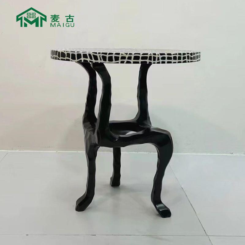 麦古中式现代实木创意异形休闲日常洽谈茶几小型家户便捷茶几边几