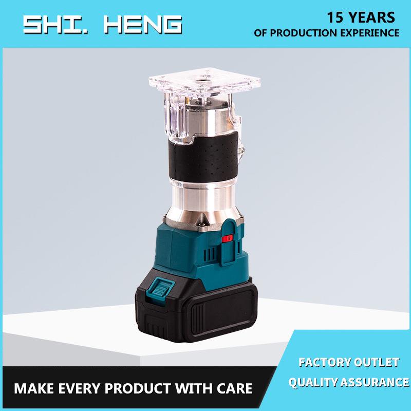 无刷锂电修边机无尘木工充电式开槽机多功能修边挖孔雕刻机