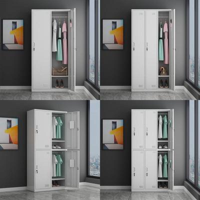 宿舍铁皮储物柜二门衣柜加厚钢制办公室文件柜二门员工衣柜储物柜