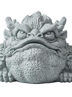 青砂石三艺足金蟾招财件蝉动物茶宠茶桌桌面茶室摆造金景工品85-1