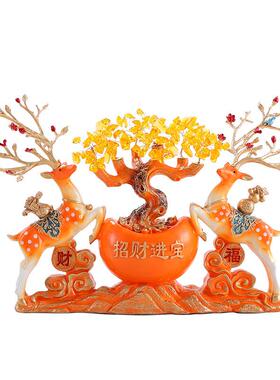 双财富鹿LLC麋安鹿摆件家居客厅视柜酒柜装饰品平喜乐床电头柜乔