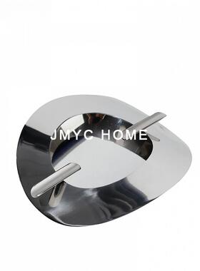 公高轻奢个性不锈钢烟灰档缸摆办室茶几客厅书365房卧室件家居饰