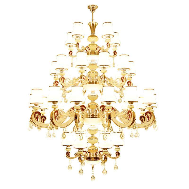 欧式别墅客厅大复吊灯楼中楼式楼中空LOF67191T公晶寓锌合金轻奢