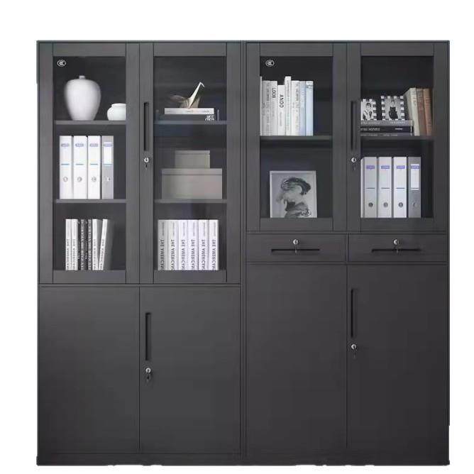 黑色高端文件柜办公室财务凭证柜员工多门更衣柜铁皮柜带锁储物柜