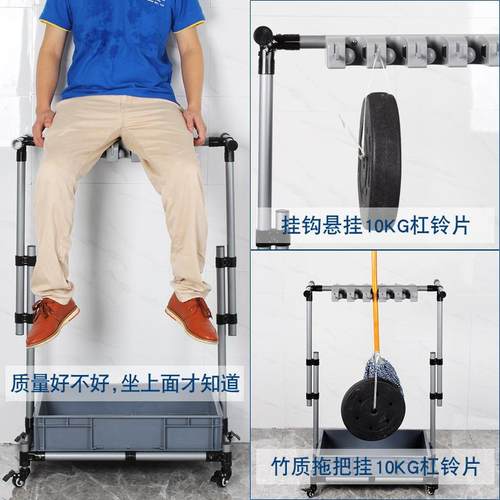 灰色落地拖把架可移动墩布架挂架复合管不锈钢架子10挂12钩