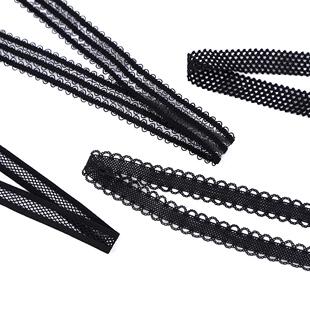 现货黑色白色饰品水边花带料溶花SS193边锁骨链材蕾丝弹力花边辅