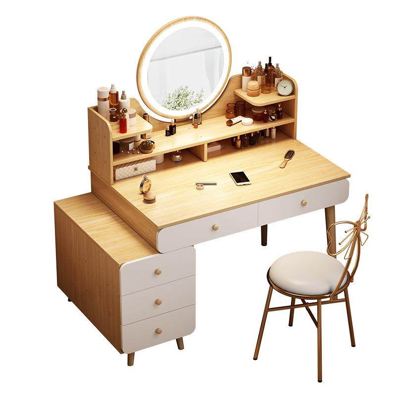 现代简约梳妆台卧室简约现代小户型大容量收纳床头柜一体化妆桌子
