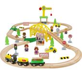 EDWOEN70P木轨道火车玩具儿305童车玩具木质轨道车小火E2制1A17