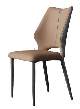 意极简皮轻奢高闲端餐椅式北欧家用客厅饭桌背椅76882创意休网红