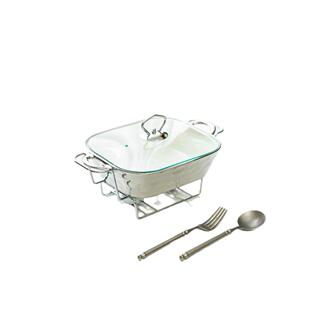 casseole银色石头纹烤盘长r方形陶盘瓷烤sliver干TMA锅bakewar汤e