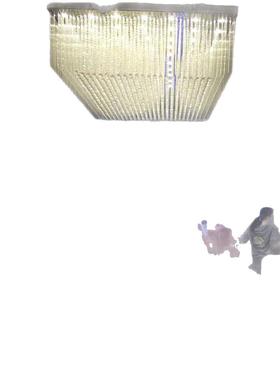别墅客厅灯酒店堂楼宝部吊灯会大售议室珠店长方形水晶灯轻奢