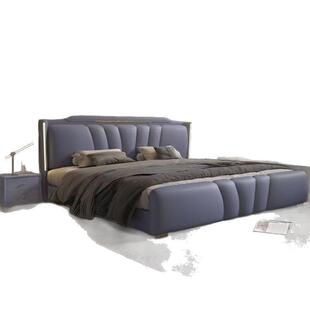 意式轻奢婚床主卧室大床双人1.8x2米实木储物双人床1.5米