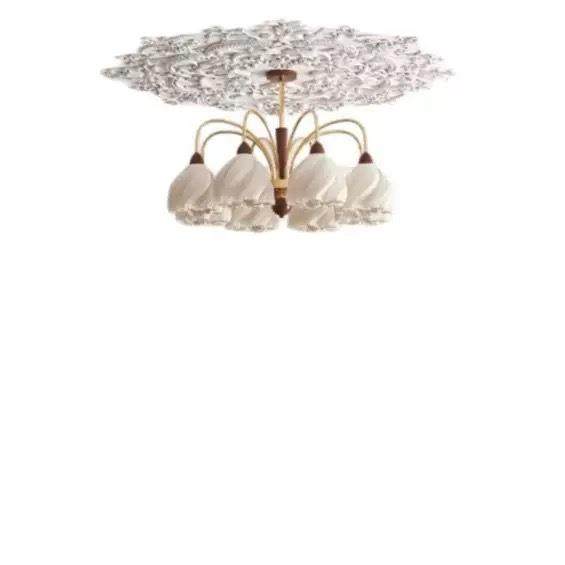 裙摆法式复古胡桃木奶油吊灯客厅灯大厅主灯护眼高级感中古餐厅灯,家装灯饰光源,智能吊灯,淘宝优惠券,粉丝福利购,淘宝优惠卷