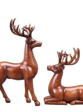 中式鹿摆件家居饰品客厅电视柜酒柜玄关工艺品家装办公室软装装饰