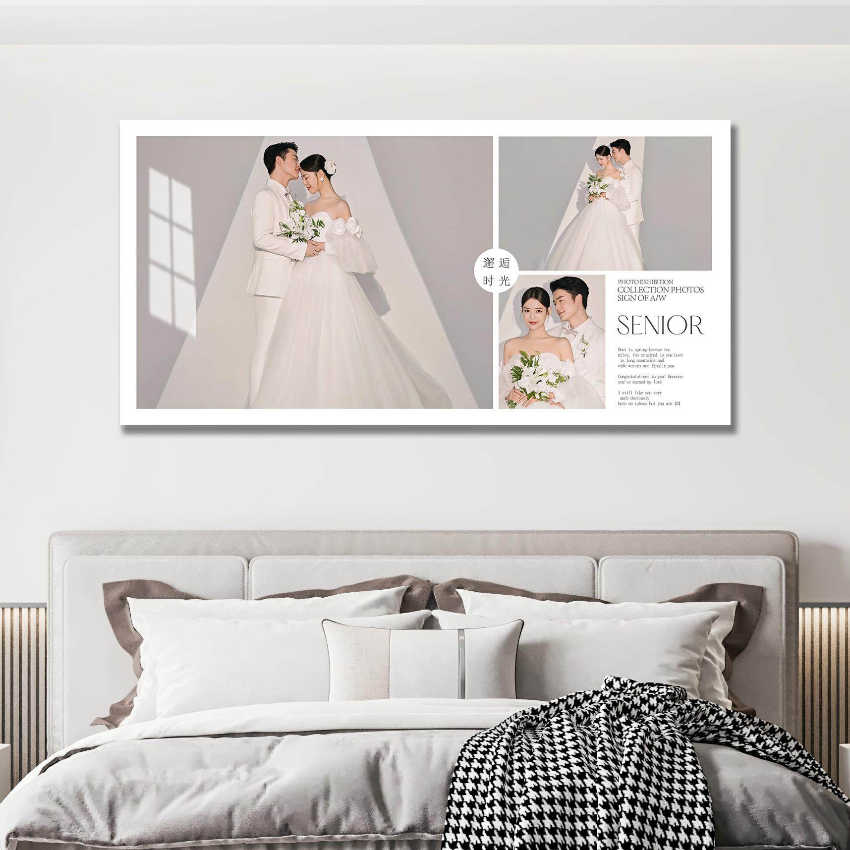 ۵婚纱照放大挂墙相框卧室床头48寸组合结婚照片定制水晶全家,家居饰品,DIY亲子装饰画,淘宝优惠券,粉丝福利购,淘宝优惠卷