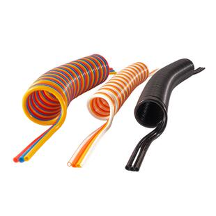 多排弹簧气管机器人拖链PU聚氨酯伸缩气管耐磨贴片机螺旋多排管