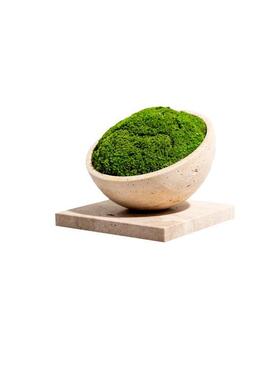 大理石洞石花器仿真绿植盆景样板房售楼处洽谈桌软装花艺软装摆件