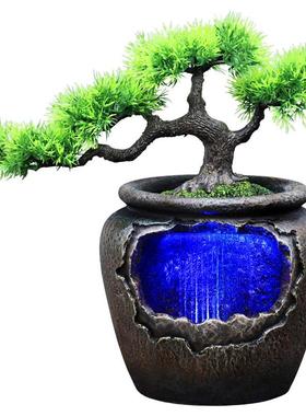 热销小假山流水喷泉简约现代盆景家居装饰花瓶摆件L26