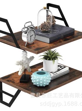 木制浮动搁板架客厅壁挂式书架卧室墙壁装饰架墙壁储物架壁挂架