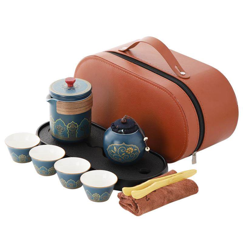 旅行茶具套装带茶盘一壶四杯户外便携快客杯露营功夫茶具活动礼品,餐饮具,旅行茶具,淘宝优惠券,粉丝福利购,淘宝优惠卷