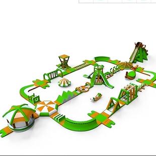 户外大型移动充气水上闯关海上冲关滑梯水上乐园设备支架水池厂家