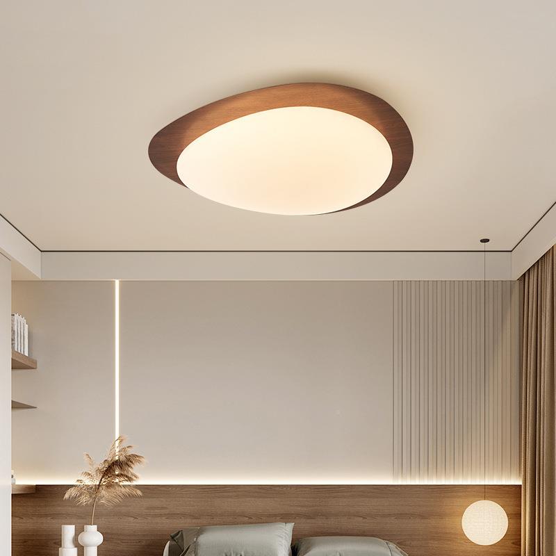 282日原木纹吸灯创式灯意个性鹅卵石主卧具温馨浪漫卧室书顶房led