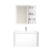 厂家直销日式 圆弧太空铝浴室柜组合卫生间洗手盆卫浴柜陶瓷一体盆