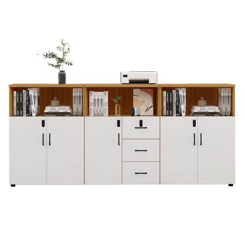 文件柜办公室落地柜资料储物柜矮柜带密码锁木质隔断柜边柜花槽柜