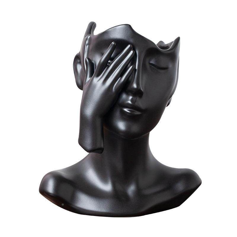 北欧陶花瓷人插头抽象半JOS身花盆人脸现代瓶家居装饰花器,橡塑材料及制品,工业陶瓷,淘宝优惠券,粉丝福利购,淘宝优惠卷