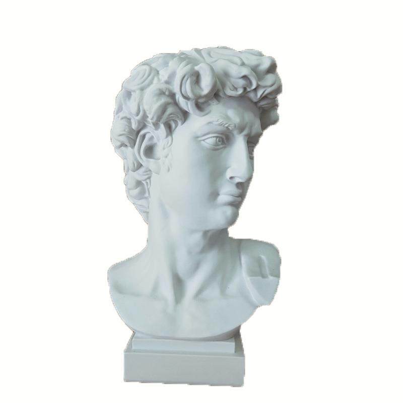 28cm高大卫头像树脂仿石膏雕像ins欧式风格雕塑摆件美术用品素描