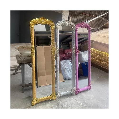 欧式落地属式全身镜ZFD现货家服装金试衣镜子宿用舍立支架穿衣镜