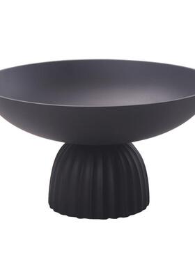 现代极简高脚水果盘样板房北欧创意茶几托盘餐桌软装饰品展厅摆件