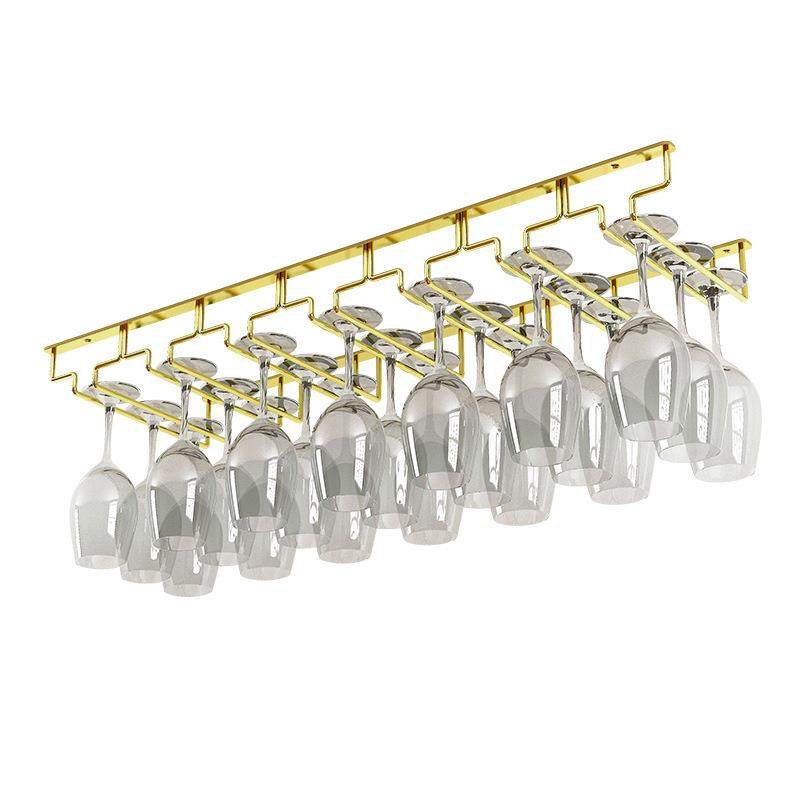 304不锈钢电镀金色红酒杯架倒挂酒杯架家用悬挂高脚杯架子