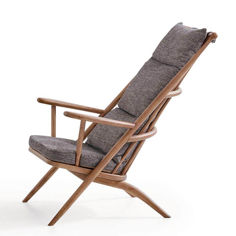 阳光系列北人欧椅家用客厅实木懒椅人躺椅单沙发休闲子复古摇摇椅