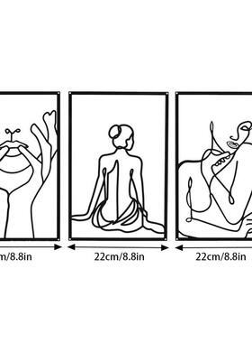 金属工艺壁挂简易女性线条墙面装饰酒吧客厅欧美时尚铁艺艺术挂画