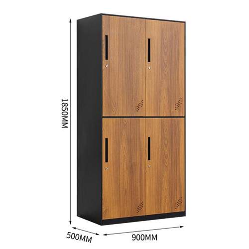 木纹转印更衣柜钢制员工储物柜学校学生收纳柜浴室带锁六门更衣柜