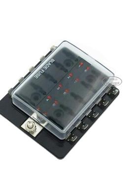 1进10出LTC10LED多路保险丝带盒图汽车保险丝盒灯多路保险）（盒