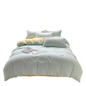 纯色华夫格四件套ins磨YHT华格毛床单罩南通被上套被件床三套床笠