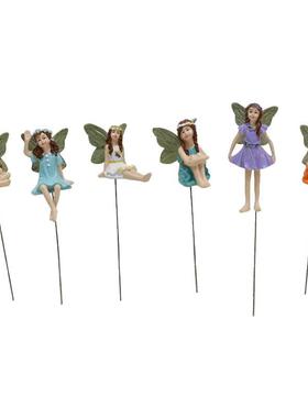 厂家现货一套6件花园精灵雕像树脂仙女插件花园户外庭院装饰