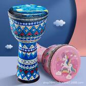 ni大8寸儿童非洲鼓免调音a轻zWFX质手鼓初学者击乐打器非洲鼓