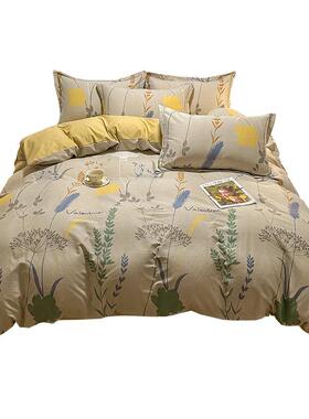 新生款全花棉加厚磨毛四件套秋保暖印单双人床单24924床笠款学冬