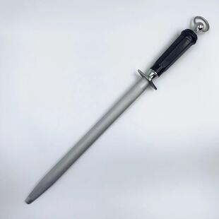 1磨2寸特硬纹圆刀棒木纹柄磨刀刀棍MS122B合金钢磨厨细房好物