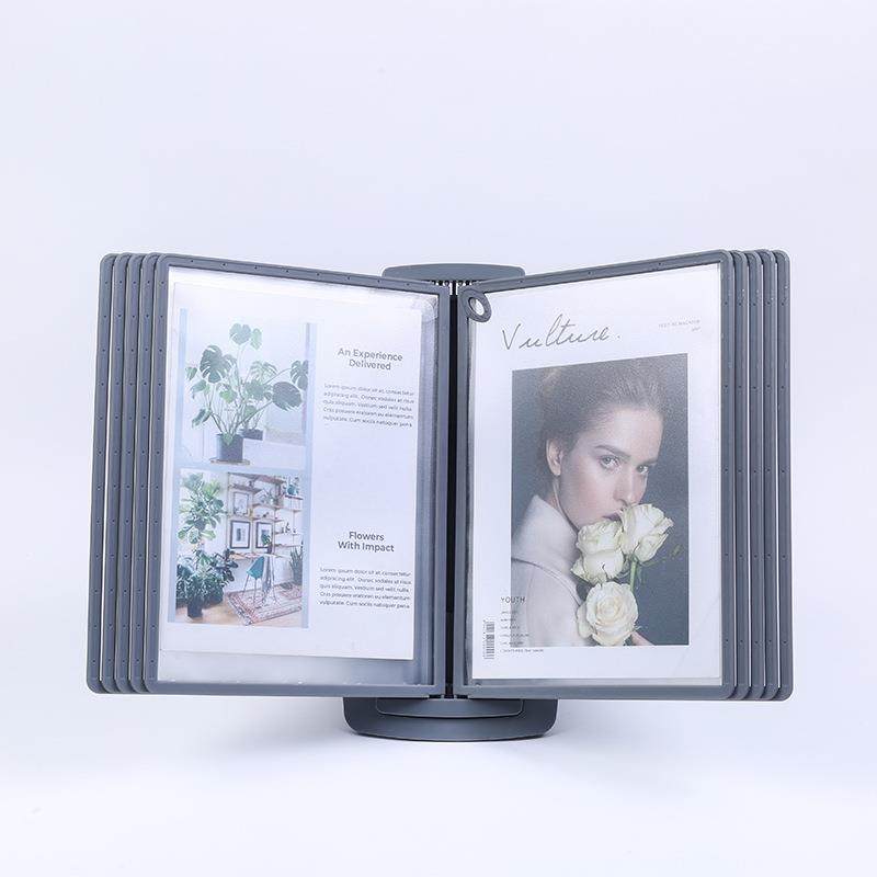 厂家直供A4翻页文件展示架10页桌面文件夹台式资料文件架宣传册