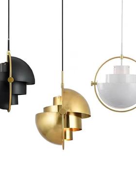 丹麦旋转ubi金属头厅盔吊灯吧台餐现饰代设计G师卧室床头铁艺装灯