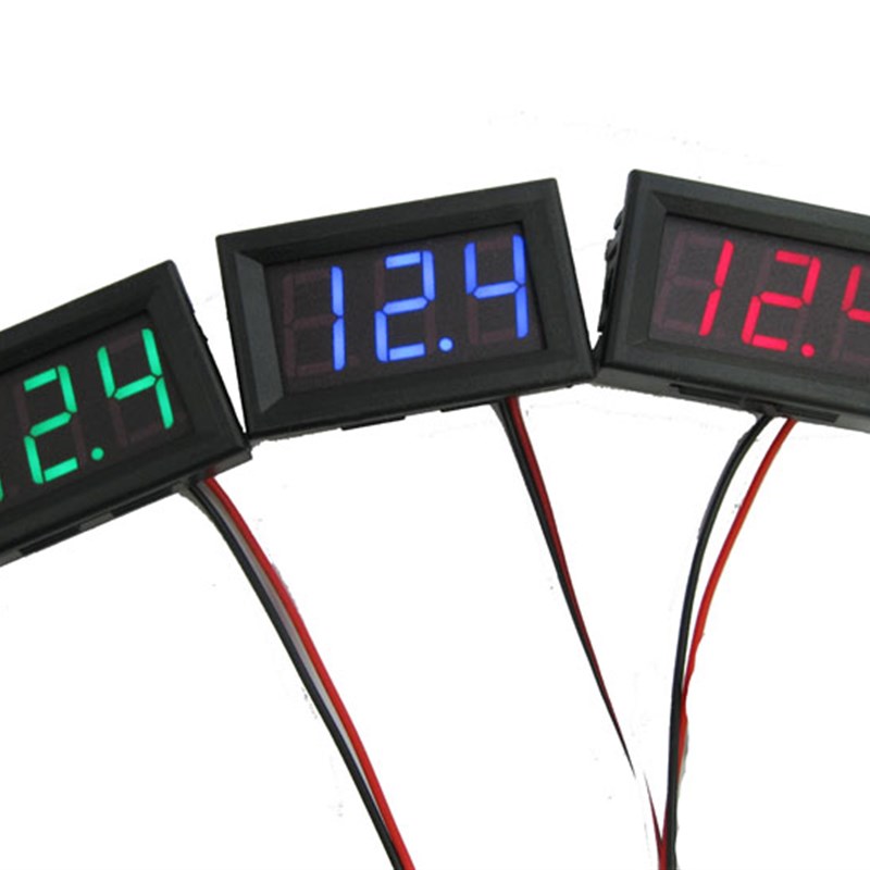 两线DC5V-120V直流数显电压表数字电压表头 电动车表头防反接0.56