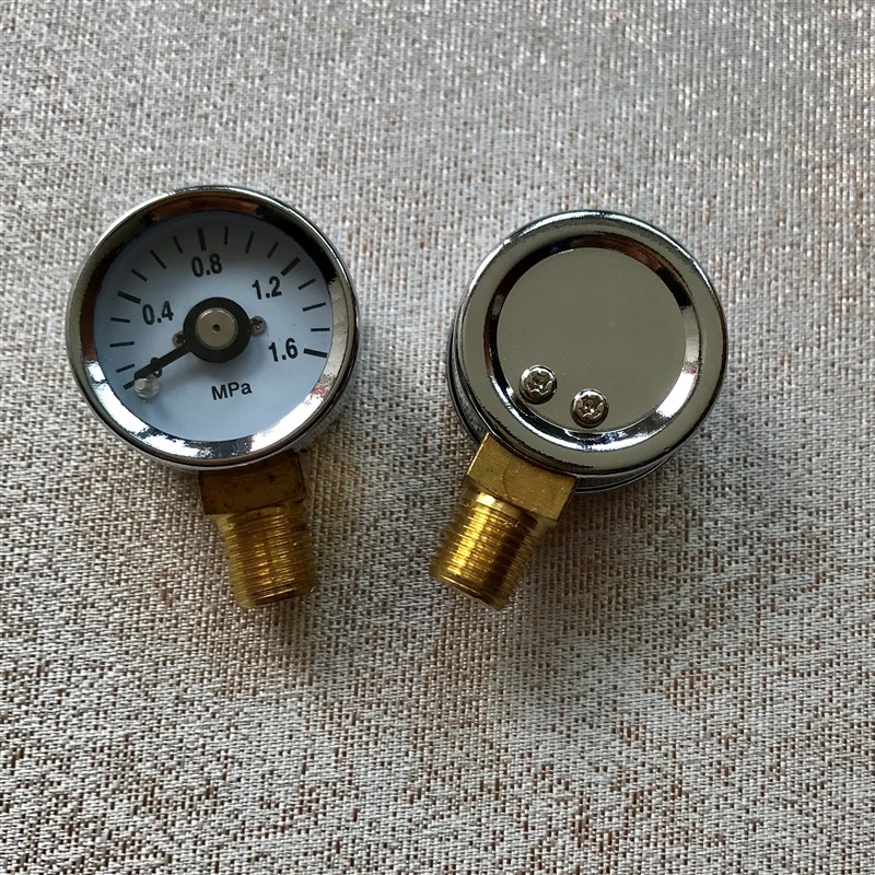 外壳直径30mm 小型压力表 Y-30  0~1.6mpa G1/8 铜螺纹 立式径向