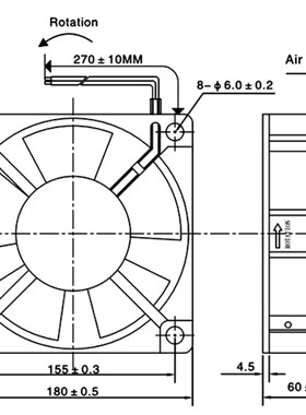 SVNQN风机 XNF18060HA 220V 0.45A 18060工业机柜散热轴流风机